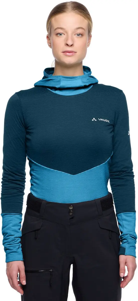 Vaude Monviso Fleece Met Kap Dames - Shore Blue - Maat 38 - afbeelding 4 van 6