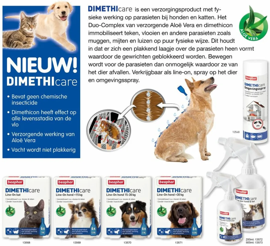 Beaphar Dimethicare Line-On Hond - 6 Pipetten 1.5ml