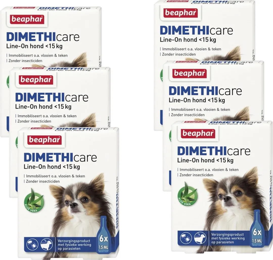 Beaphar Dimethicare Line-On Hond - 6 Pipetten 1.5ml