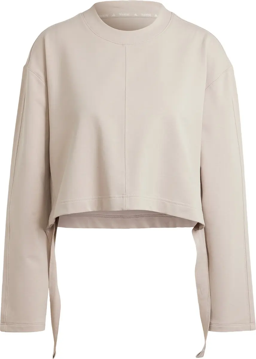 adidas Yoga Cover-Up Dames Sweatshirt - Beige - S - afbeelding 6 van 6