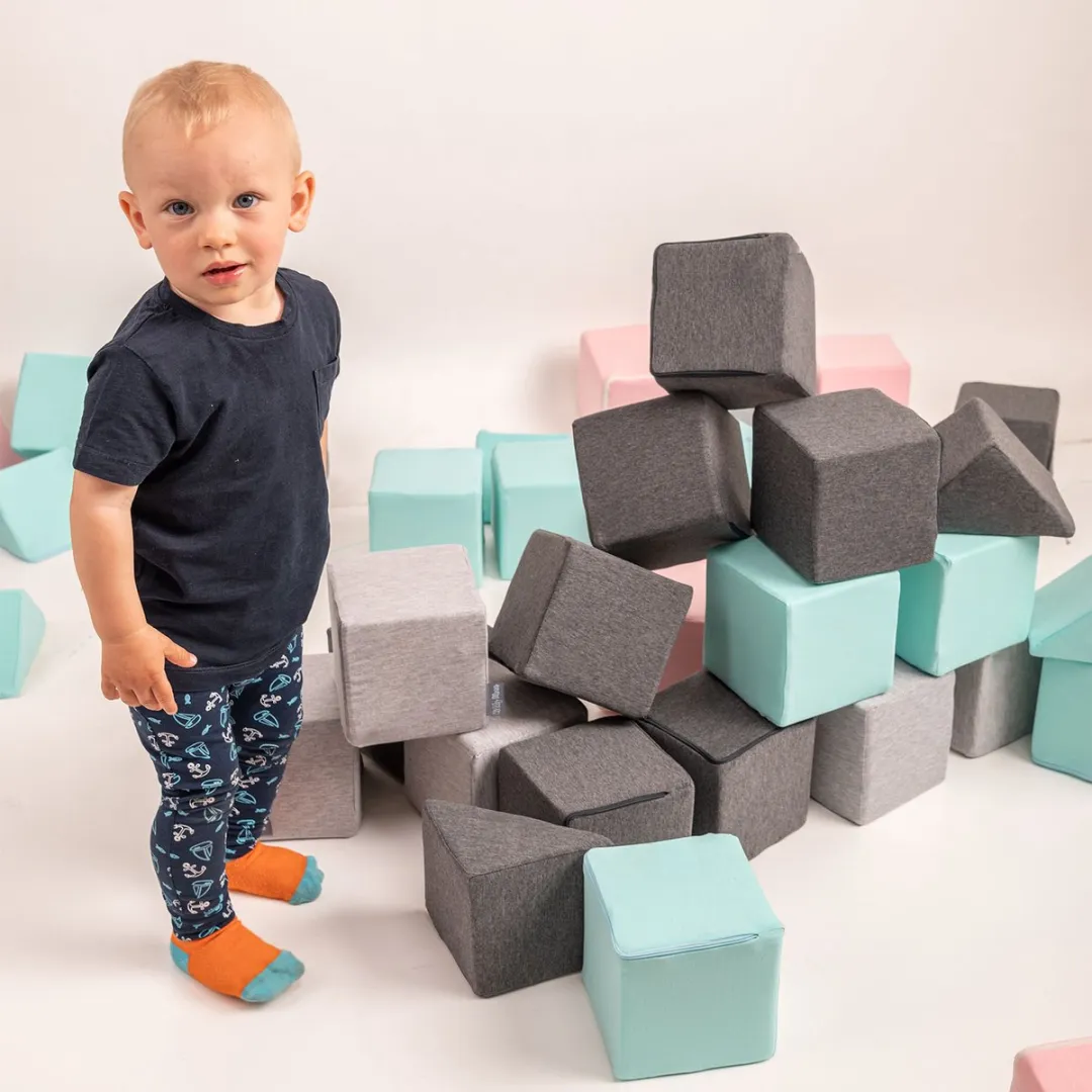 KiddyMoon Zachte Blokken 48 Stuks - Montessori Speelgoed