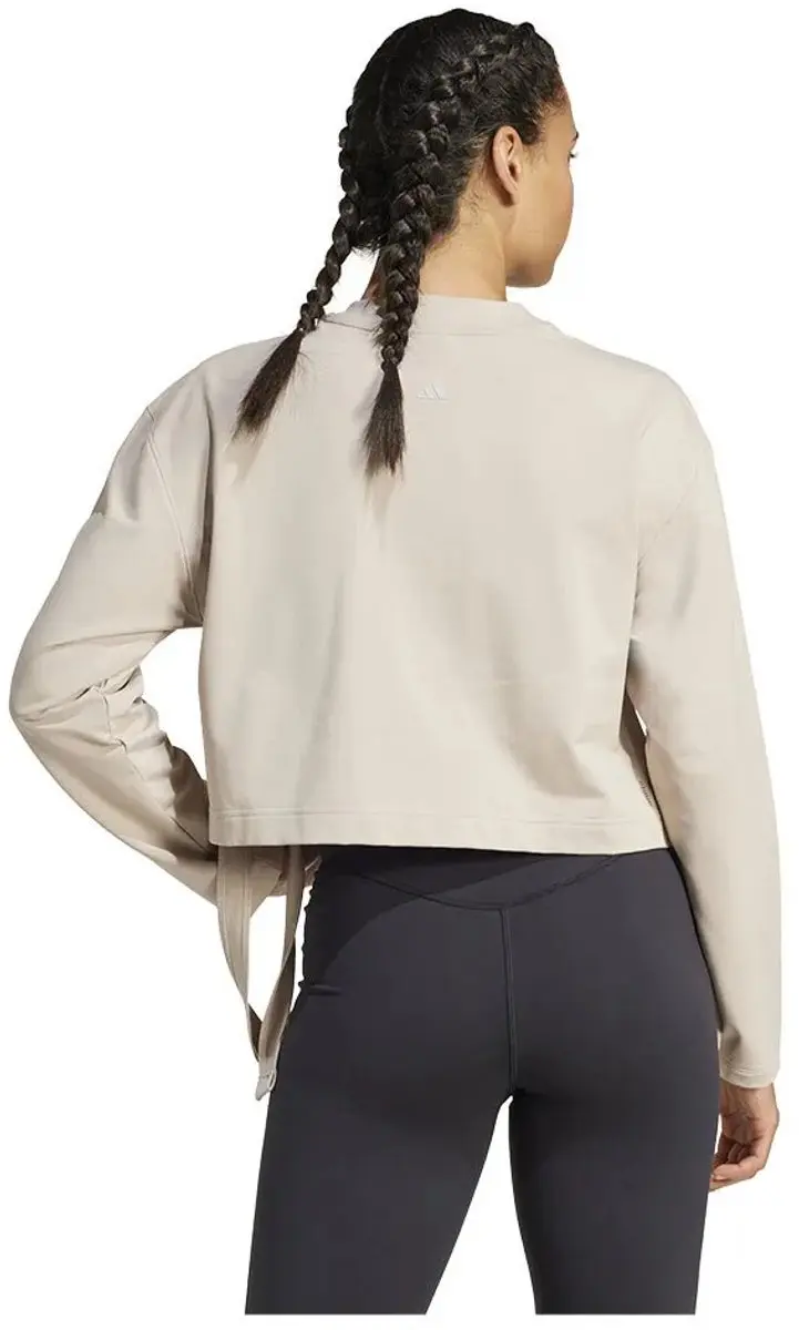 adidas Performance Yoga Cover-Up Dames Sweatshirt - Beige - L - afbeelding 2 van 6