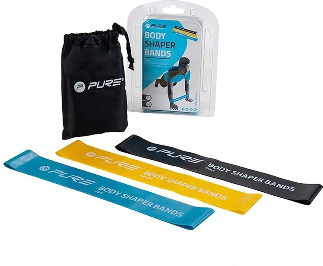 Pure2Improve Weerstandsbanden Set 5x - Zwart, Blauw, Geel - afbeelding 2 van 2