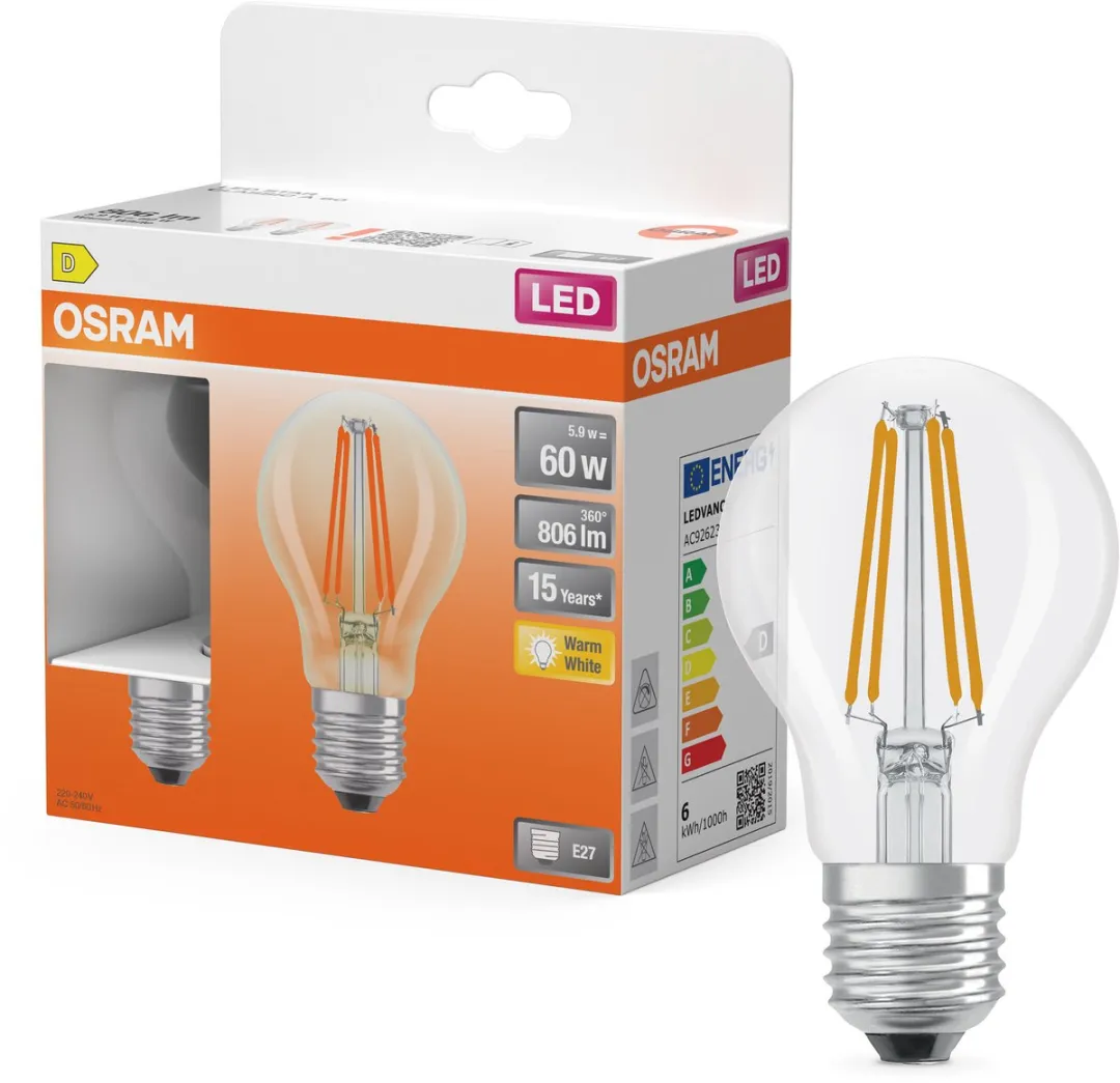 Osram LED-lamp A60 Stervorm 5,9W E27 806lm - 2 Stuks