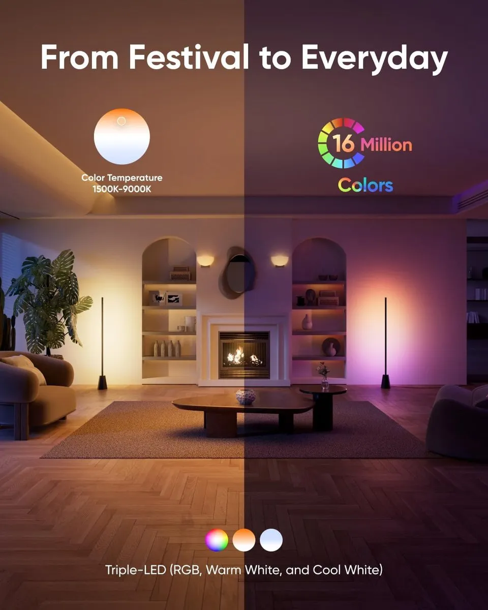 Eufy Binnenverlichting Vloerlamp E10 Slimme RGBWW LED - 1.700 Lumen - Helder