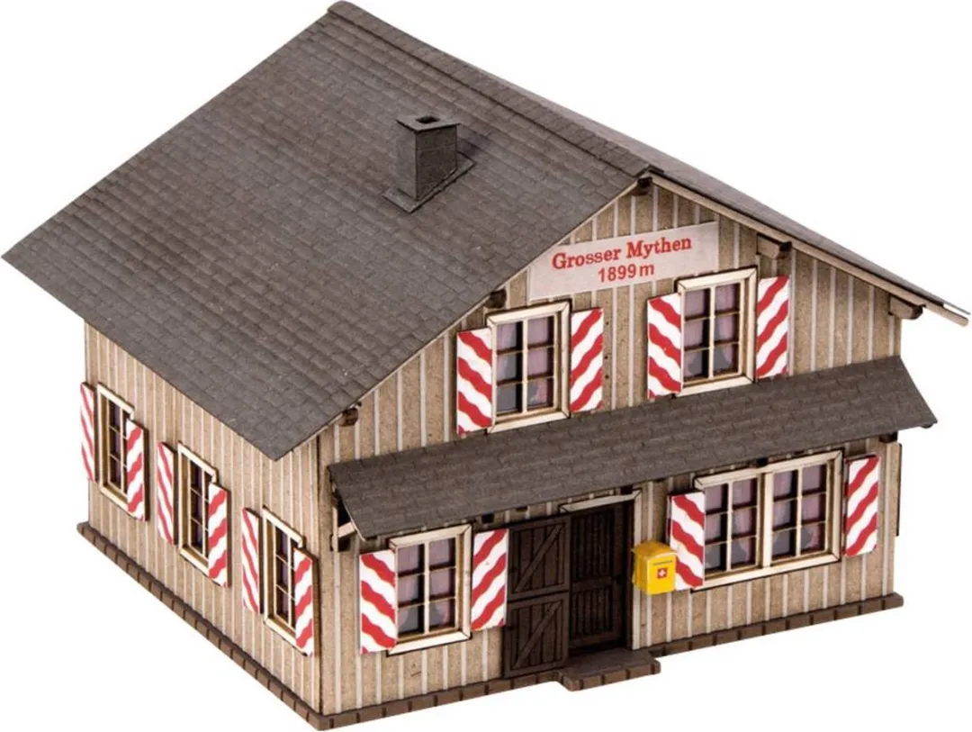 Noch Bergrestaurant Grosser Mythen Schaal N Modelbouwdecoratie - Wit/Rood/Bruin