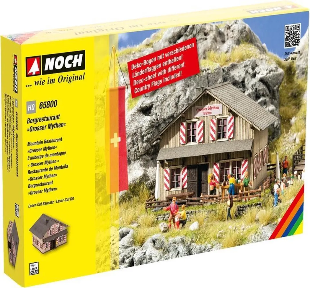 Noch Bergrestaurant Grosser Mythen Schaal N Modelbouwdecoratie - Wit/Rood/Bruin