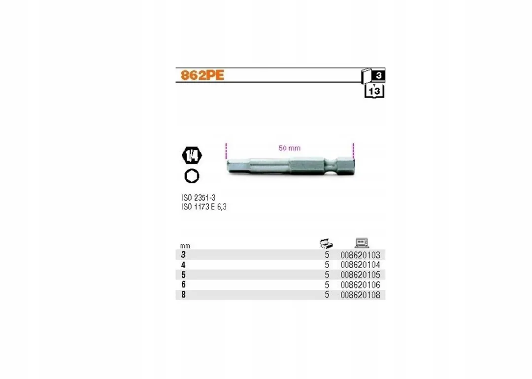 Beta Insex Bit 1/4" 5mm 50mm