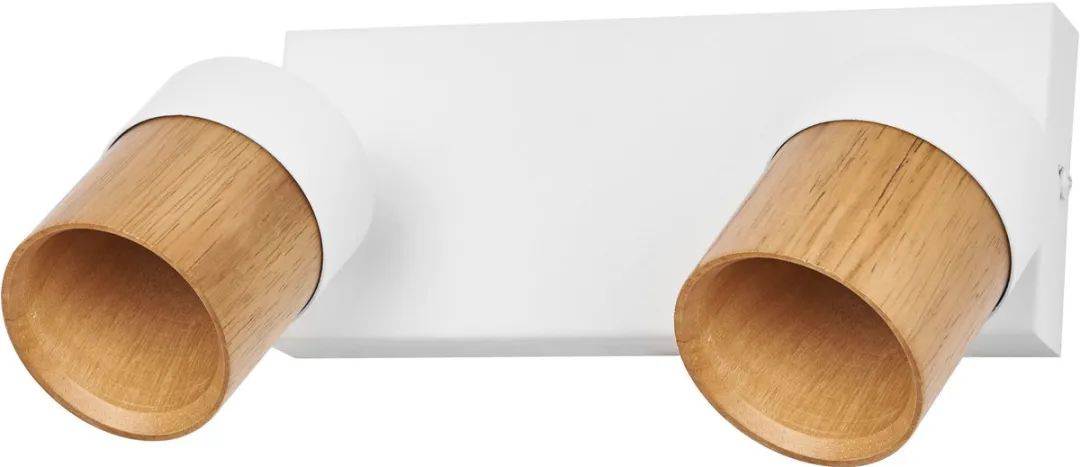 Osram LED Spot Half Wood Line Plafondspot 2x GU10 - Wit/Houtdecor