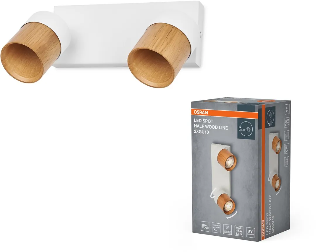 Osram LED Spot Half Wood Line Plafondspot 2x GU10