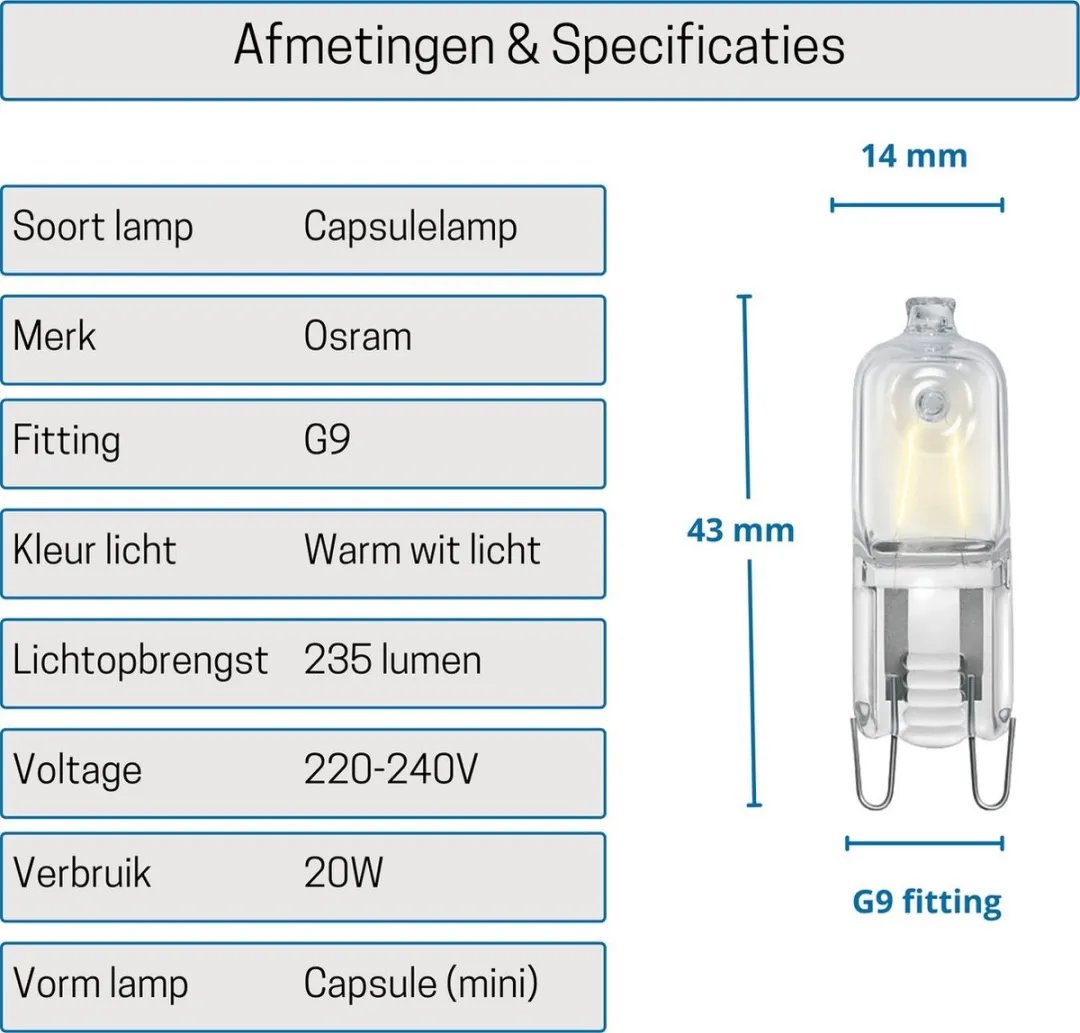 Osram Halogeen Steeklamp G9 35W - 3 Stuks