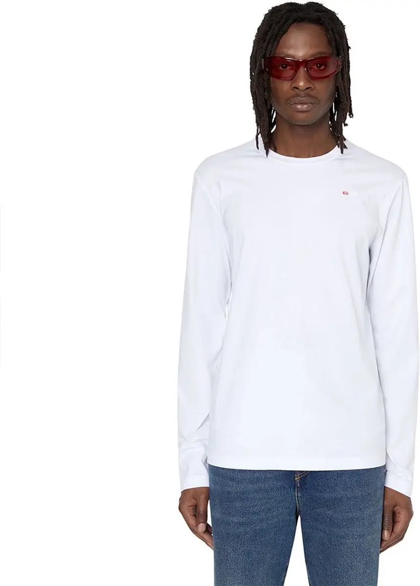 Diesel Diegor Microdiv T-shirt Met Lange Mouwen Wit M Man