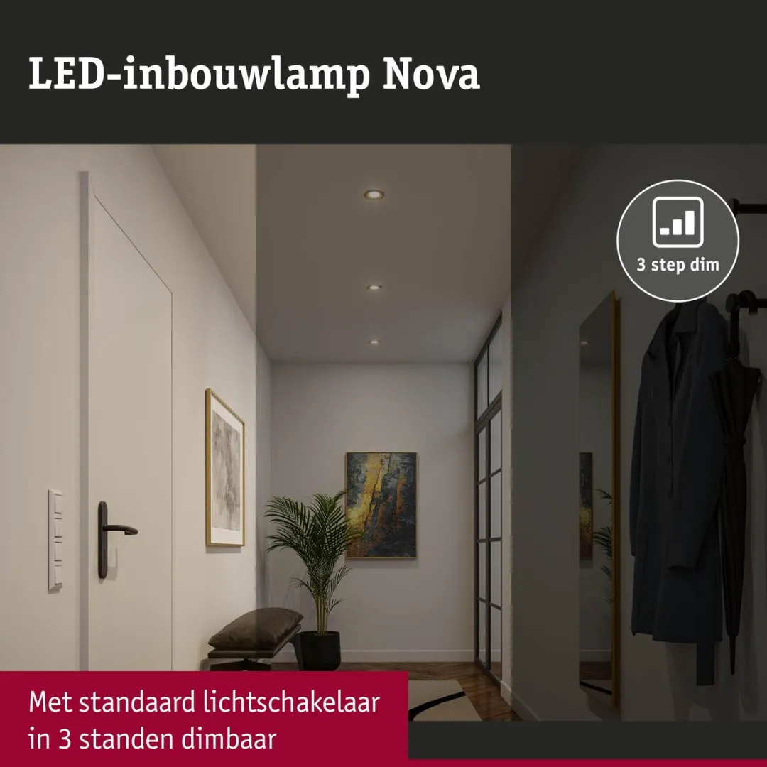 Paulmann LED-inbouwlamp Nova Coin Basisset 3x6W 470lm - 2700K Goud mat