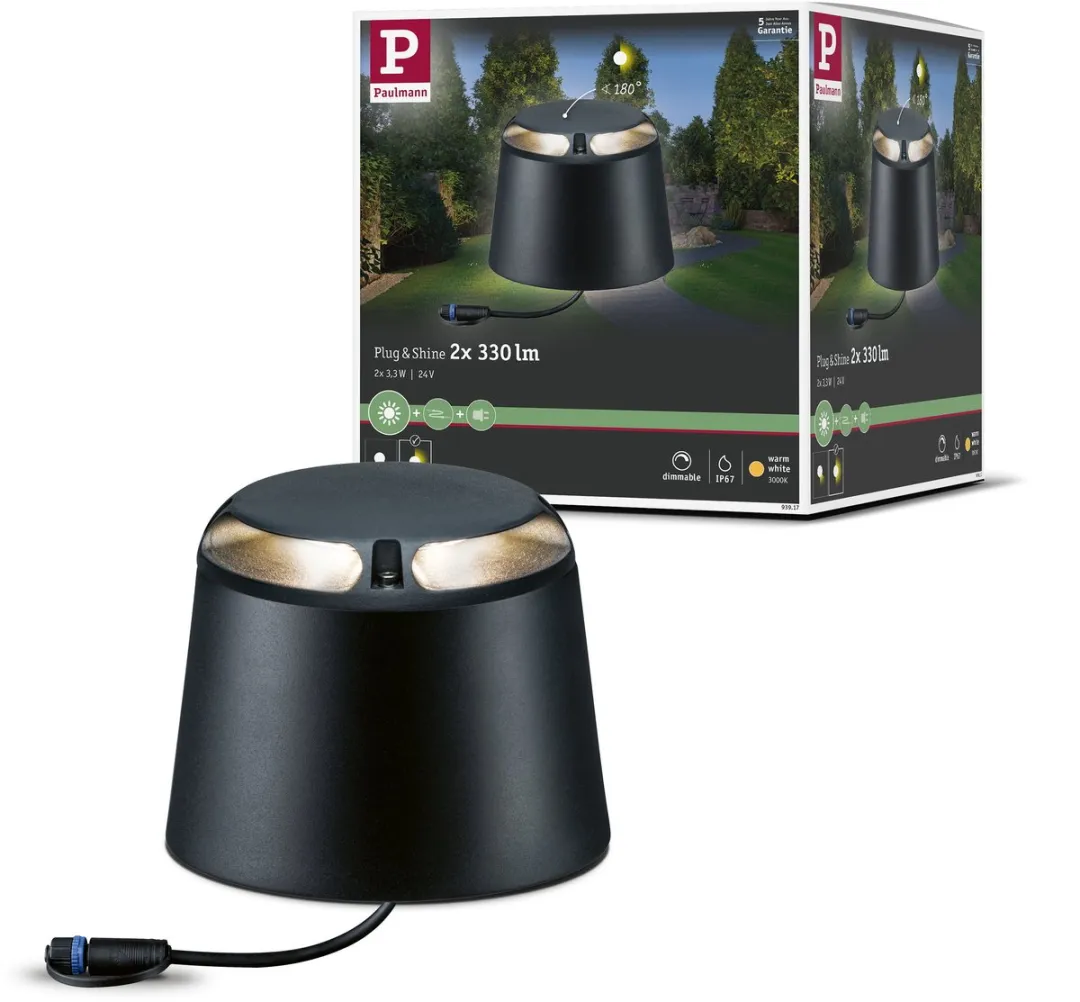 Paulmann Plug & Shine LED Grondopbouwlamp 2x3,3W Antraciet