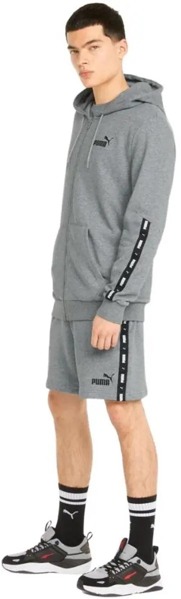 PUMA ESS+ Tape Full-Zip Hoodie TR Heren - Grijs - S - afbeelding 2 van 5