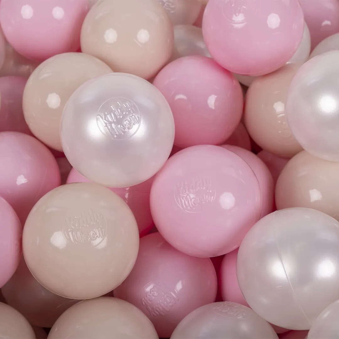 KiddyMoon Ballenbakballen 100 Stuks 7cm - Pastelbeige/Poederroze/Parel