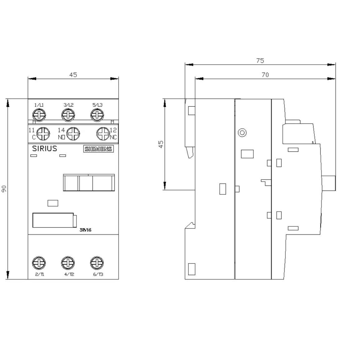 Voltage converter 1.4A - Circuit-breaker 1,4A 3RV1611-1AG14 - afbeelding 6 van 6