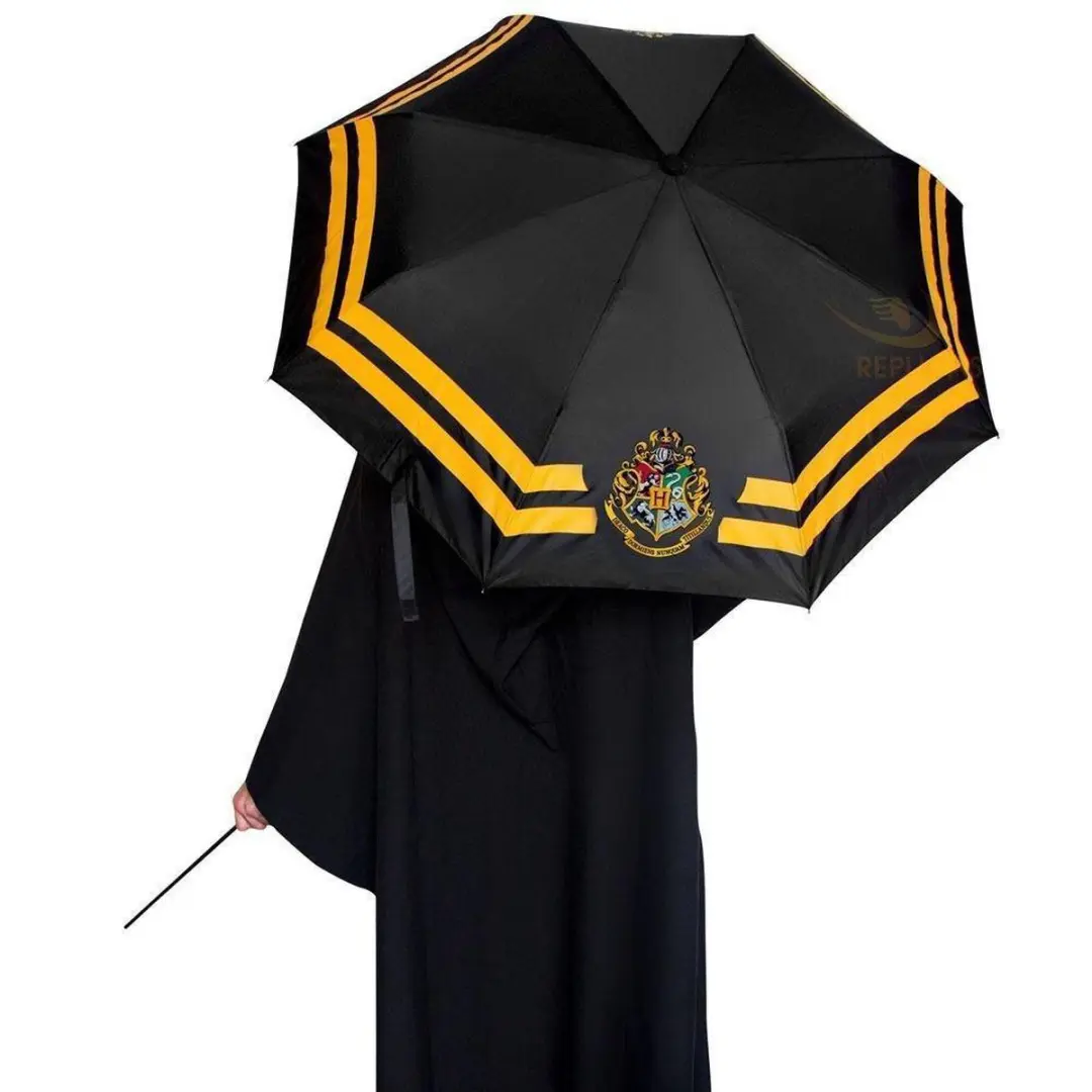 Harry Potter Hogwarts Paraplu - Ø112cm - Zwart/Geel - afbeelding 5 van 6