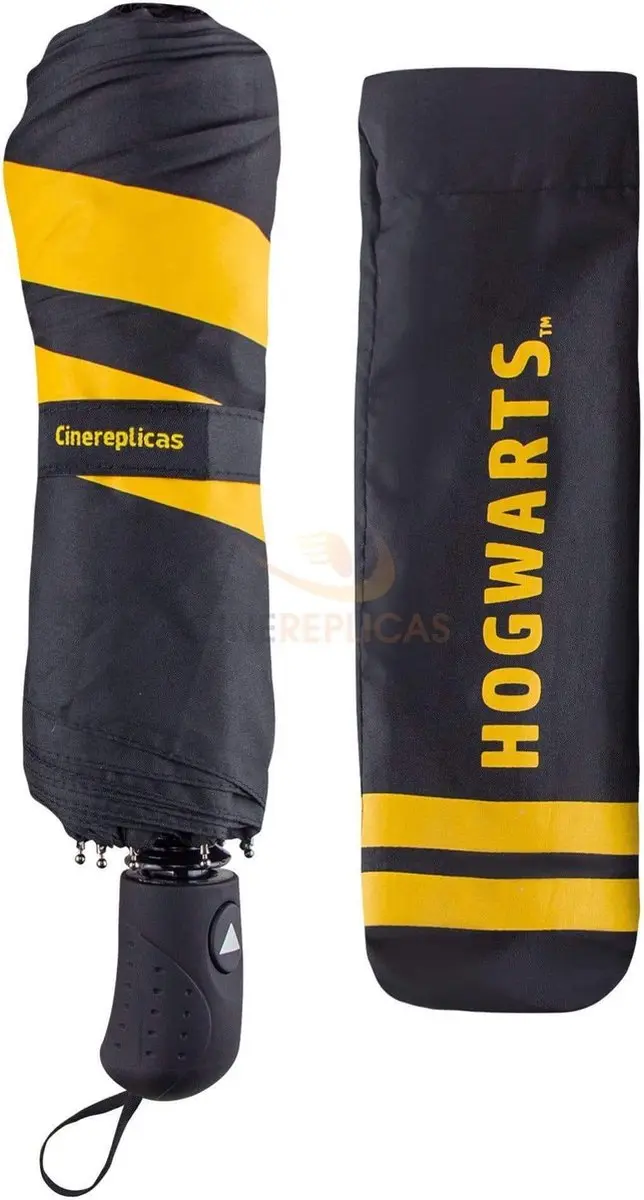 Harry Potter Hogwarts Paraplu - Ø112cm - Zwart/Geel - afbeelding 3 van 6