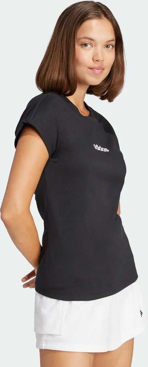 adidas Essentials Linear Dames T-shirt - Zwart - afbeelding 6 van 6