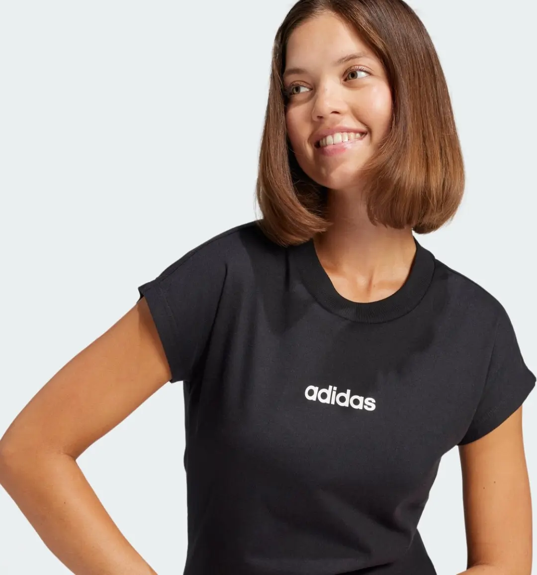 adidas Essentials Linear Dames T-shirt - Zwart - afbeelding 5 van 6