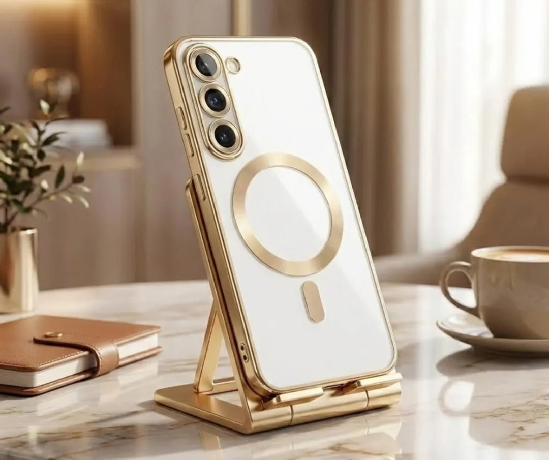 NUVEX Transparant Telefoonhoesje S23 MagSafe - Goud