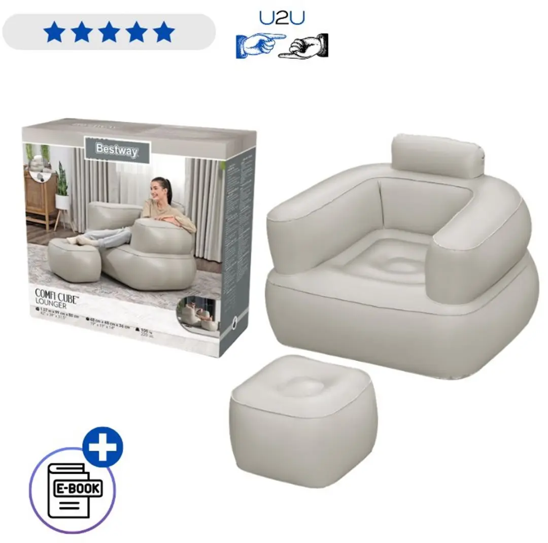 Bestway Opblaasbare Stoel 75137 Lichtgrijs