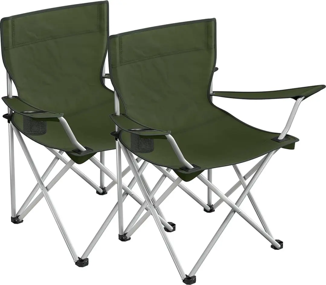 SONGMICS Campingstoelen, set van 2, klapstoelen, outdoor stoelen met armleuninge