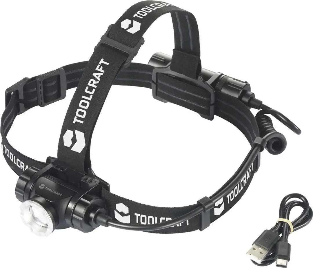 TOOLCRAFT TO-7838472 Hoofdlamp - 1000 lm - Zwart - afbeelding 3 van 4