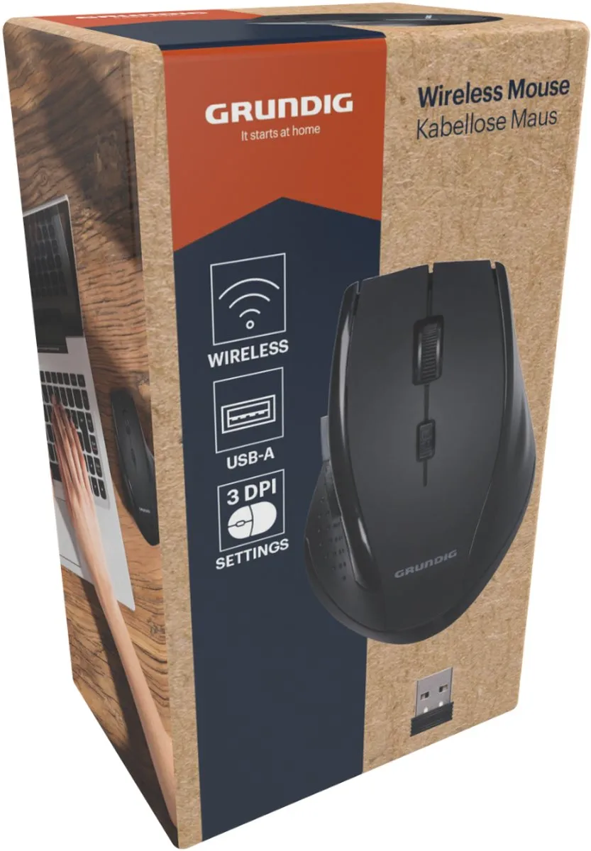 Grundig Draadloze Muis 2.4GHz - 3 DPI - Zwart
