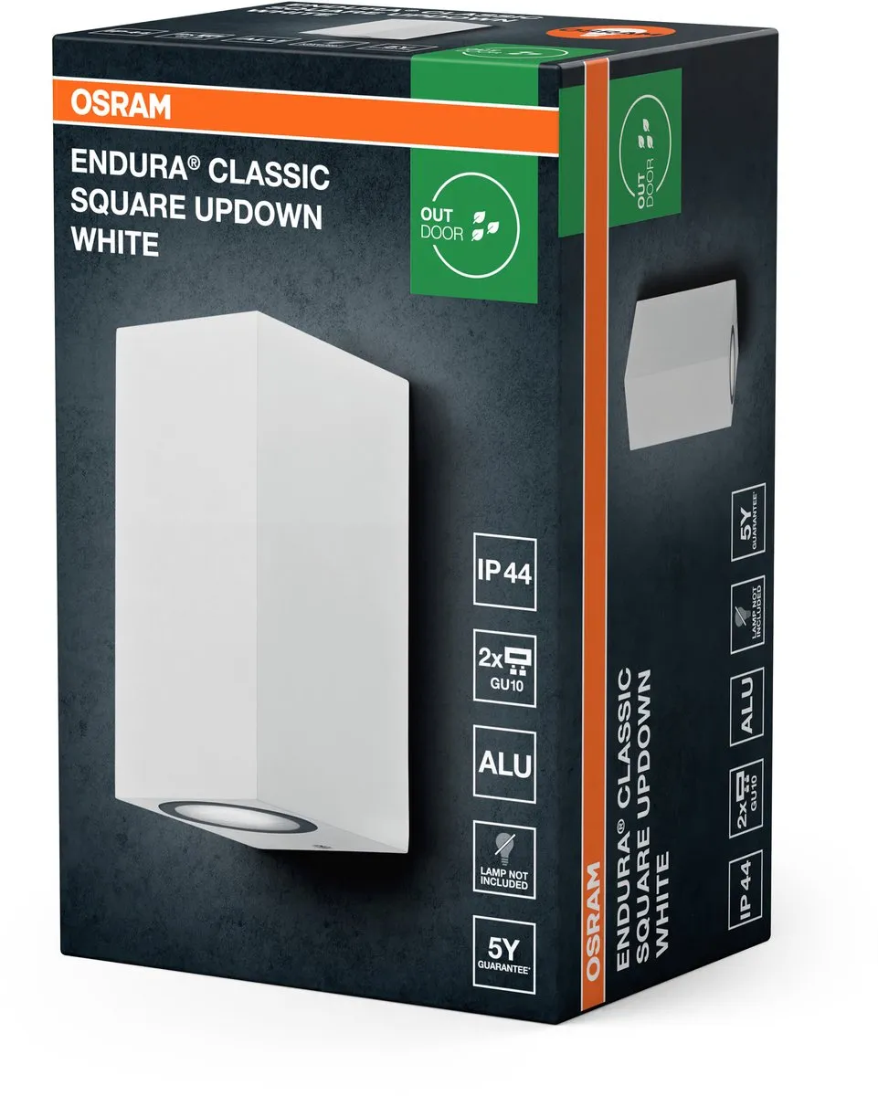 Osram Endura Classic Square UpDown Wandlamp Wit GU10 IP44 - afbeelding 6 van 6