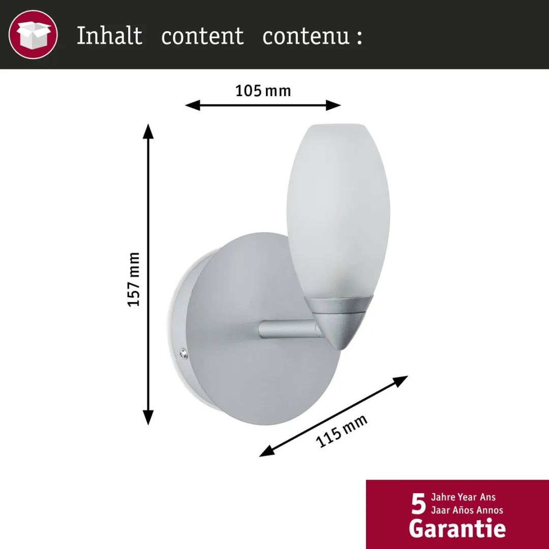 Paulmann Wandlamp Carina IP44 G9 - 28W - Chroom mat - afbeelding 6 van 6