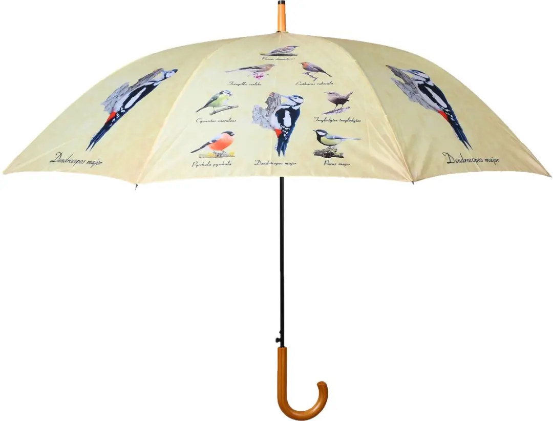 Esschert Design Paraplu Vogels 120 X 95 Cm Polyester Beige