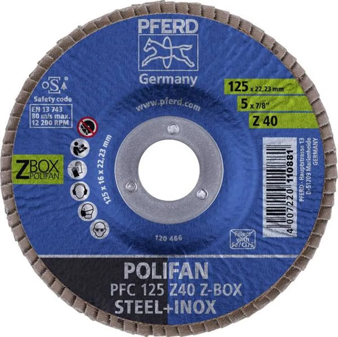 PFERD - Lamellenschijf Zirkonkorund (konisch) - PFC 125 Z 40 Z