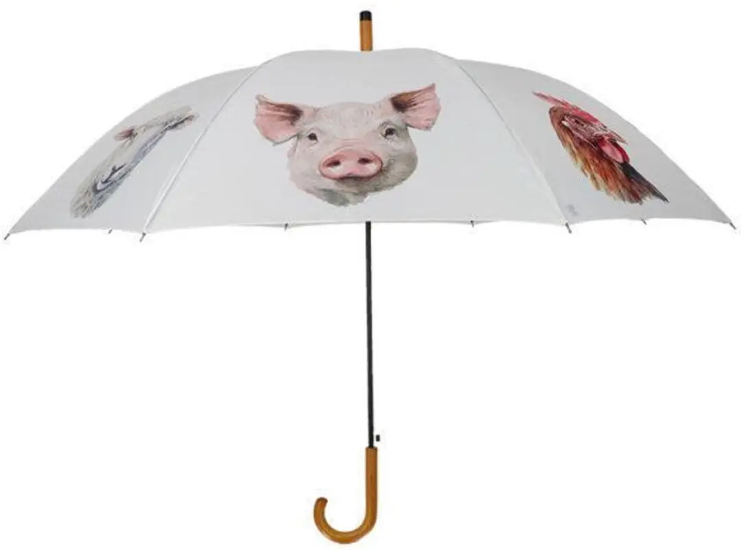 Esschert Design paraplu boerderijdieren wit