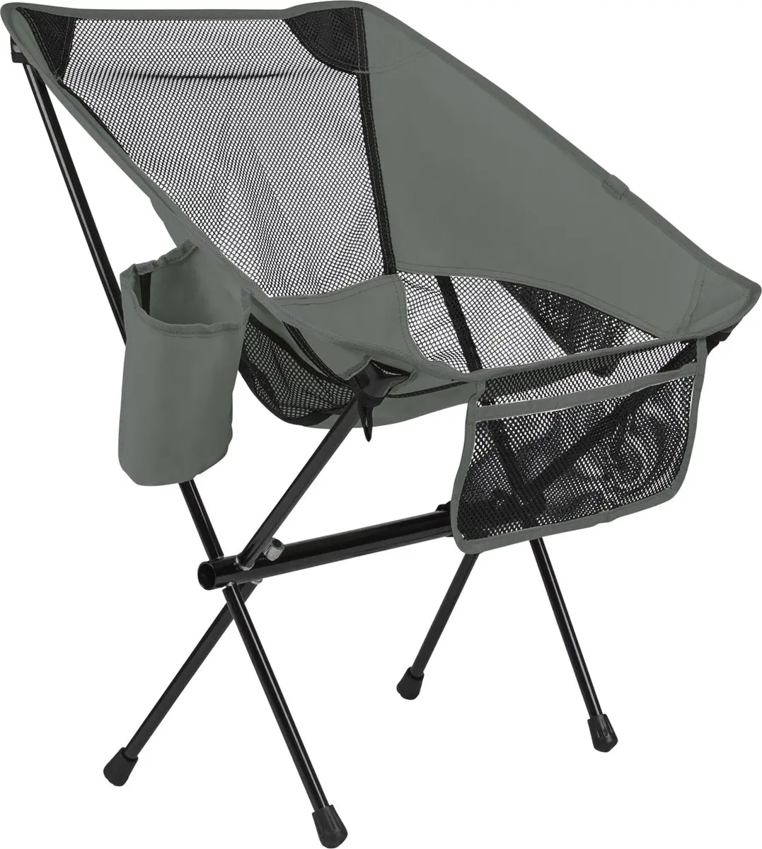 VirtuFit Camping Stoel Compact - Strandstoel met Armsteunen - Grijs - afbeelding 2 van 6