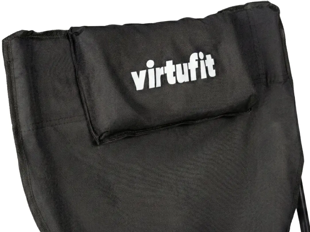 VirtuFit Opvouwbare Campingstoel met Voetsteun - Zwart - afbeelding 2 van 6