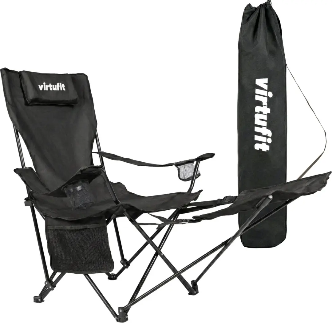 VirtuFit Opvouwbare Campingstoel met Voetsteun