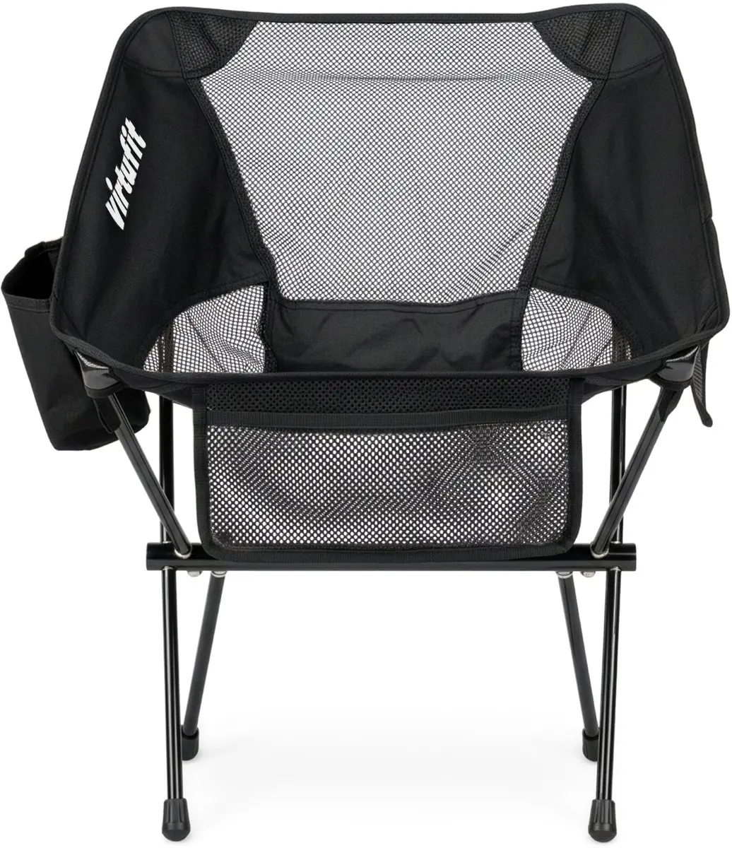 VirtuFit Compacte Campingstoel - Opvouwbaar - Zwart - afbeelding 2 van 6