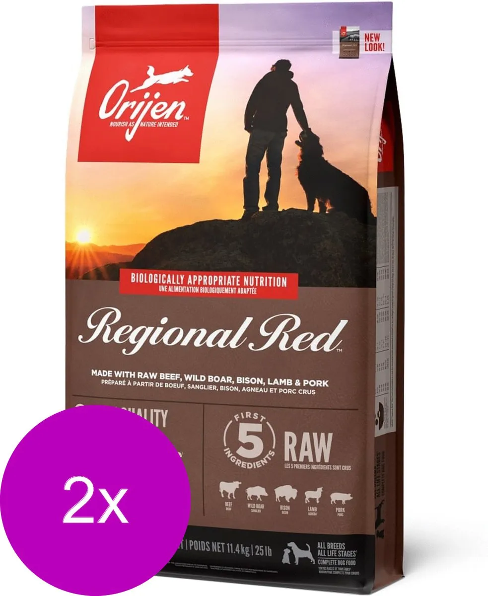 Orijen Whole Prey Regional Red Hondenvoer - 2x11.4kg