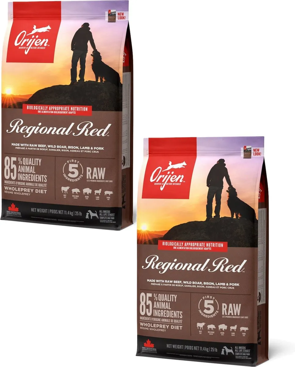 Orijen Whole Prey Regional Red Hondenvoer - 2x11.4kg