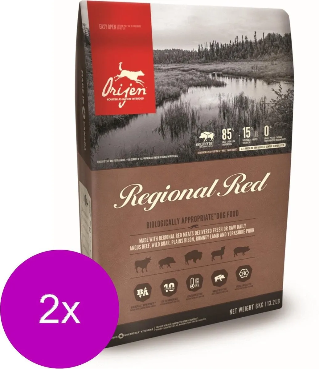 Orijen Whole Prey Regional Red Hondenvoer - 2x11.4kg