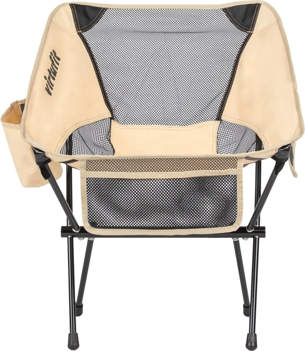 VirtuFit Compacte Campingstoel met Armsteunen - Beige - afbeelding 4 van 6