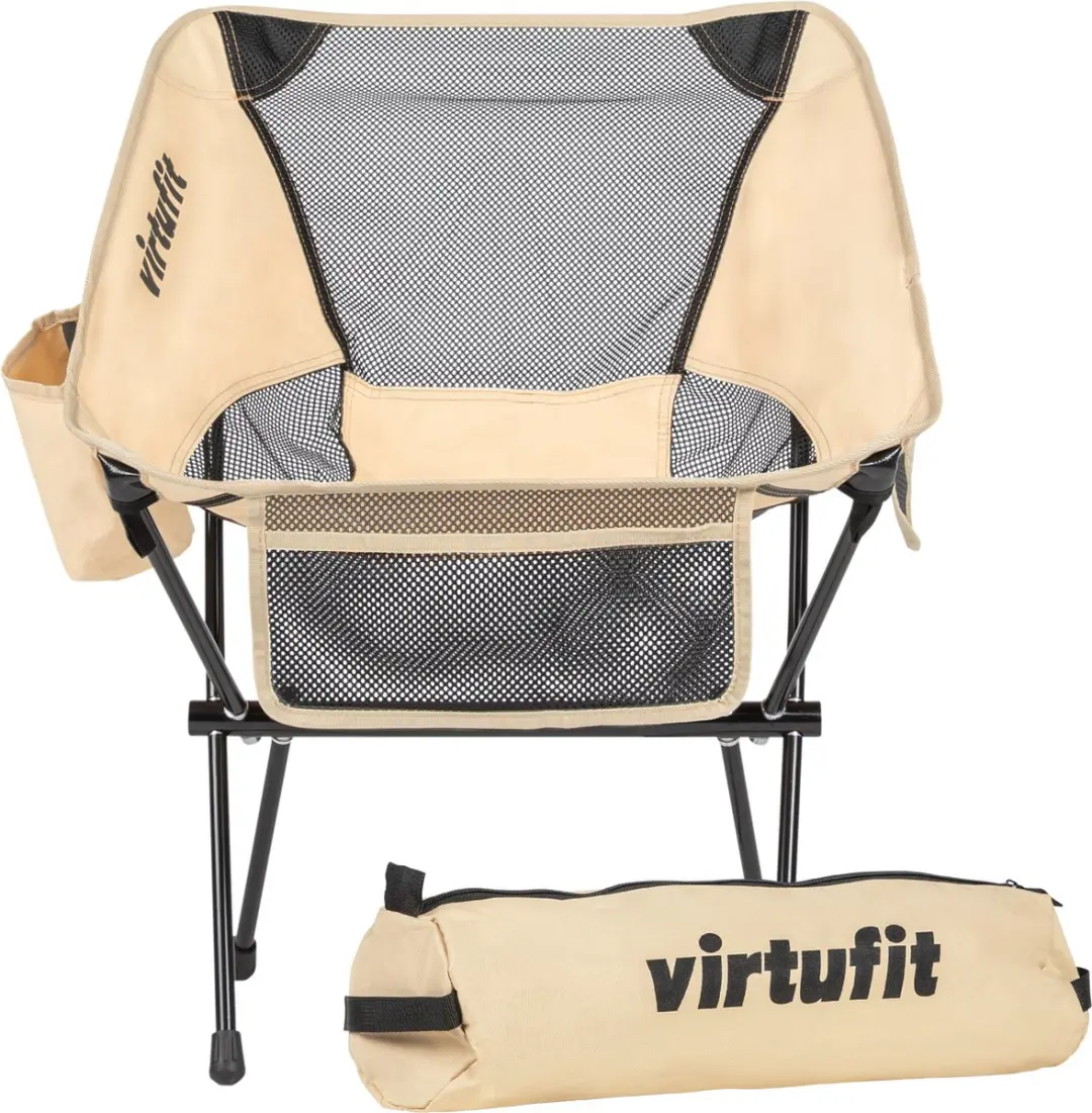 VirtuFit Compacte Campingstoel met Armsteunen