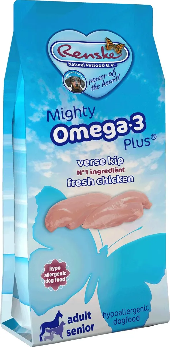 Renske Mighty Omega Plus Hondenvoer Kip 12kg
