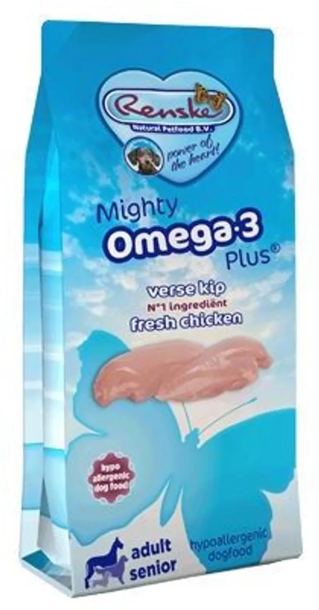 Renske Mighty Omega Plus Hondenvoer Kip 12kg