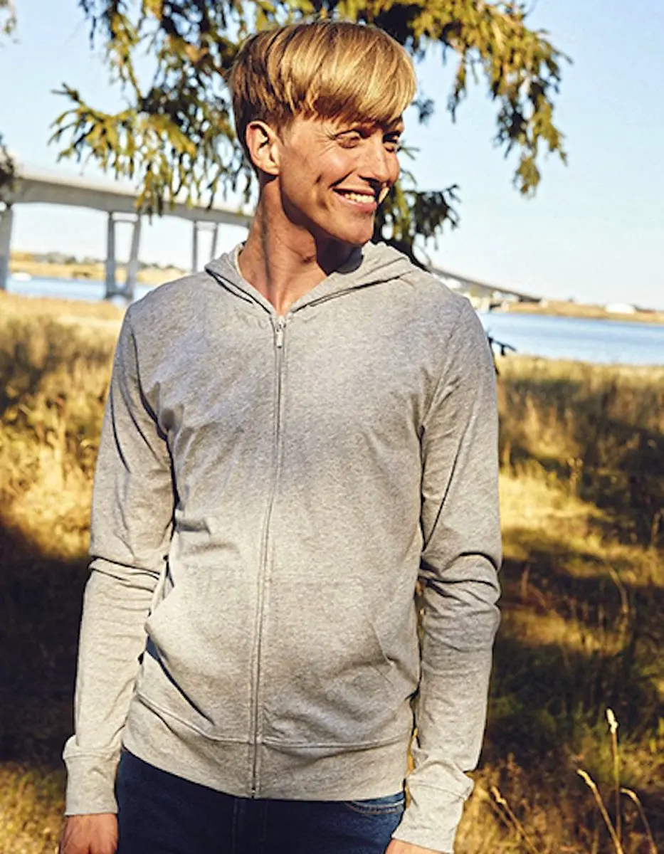 Neutral Unisex Jersey Hoodie met Rits - Wit - L - afbeelding 2 van 2