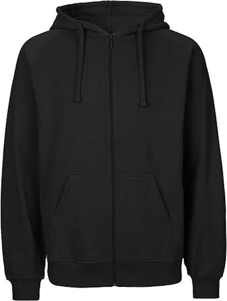 Fairtrade Men's Zip Hoodie met capuchon Black