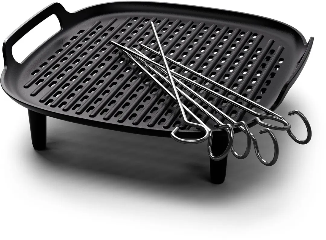 Philips Grill Set Airfryer Accessoire - HD9959/00 - Geschikt voor Philips - Grillplaat met 6 spiesen