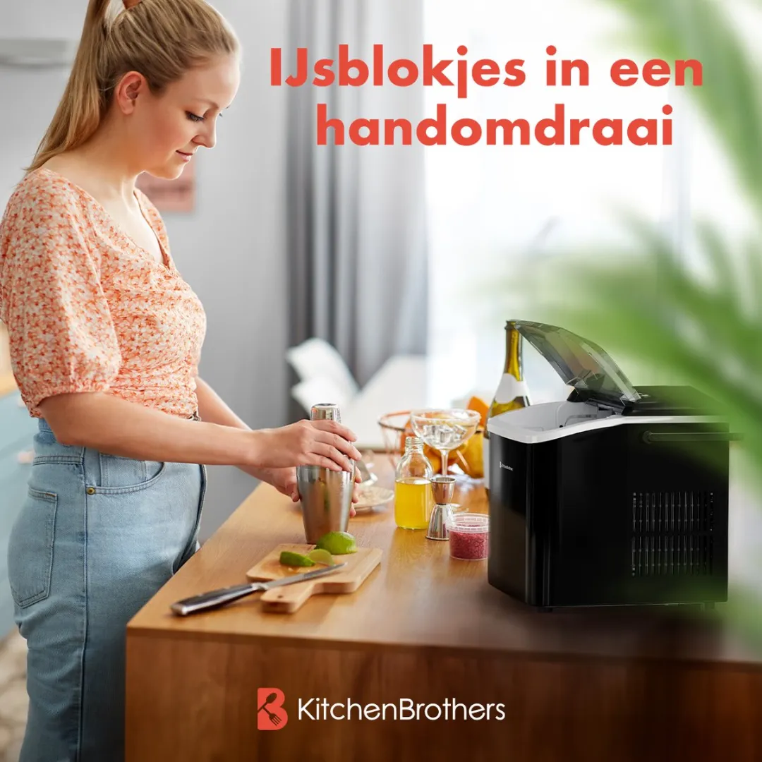KitchenBrothers KB4042 IJsblokjesmachine 12kg/24u - Zwart